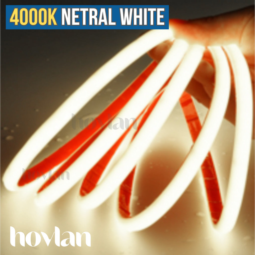 Led Strip COB DC 24V Hovlan Selang IP68 HVXC2415 Anti Air Silicone Waterproof High Lumens Terang 15w