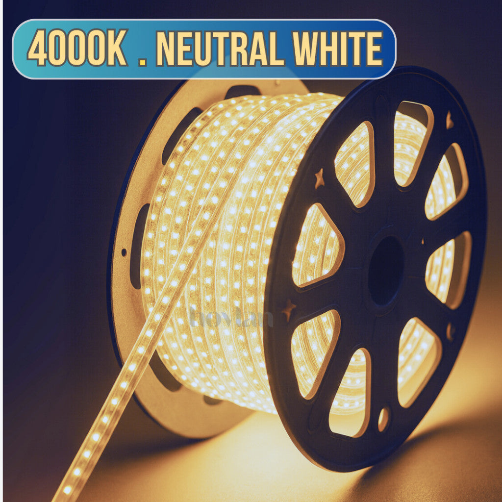 Lampu Led Strip Selang 2835 AC 220V Hovlan HVXS2210 Outdoor IP65 120 Mata Tanpa Trafo Anti Air Waterproof