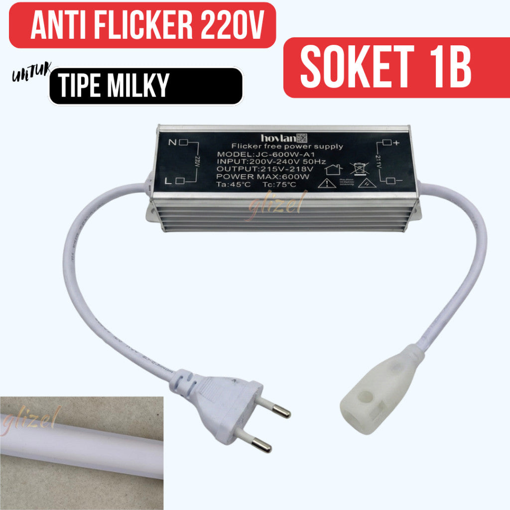 Soket Flicker Free 220V Hovlan HVXKF-3B HVXKF-1B Trafo Power Supply AC DC Lampu Selang Led Strip 600 Watt Tidak Kedap Kedip Anti Non Flicker
