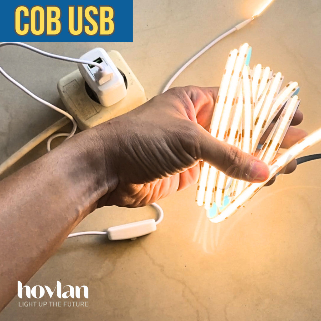 Led Strip Cob 5V Usb Hovlan HVC0508 Lampu Dotless Flexible Pita