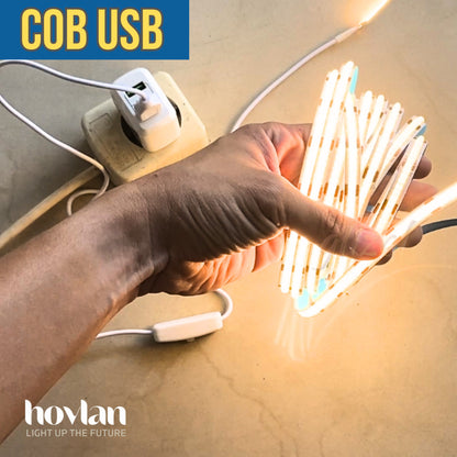 Led Strip Cob 5V Usb Hovlan HVC0508 Lampu Dotless Flexible Pita