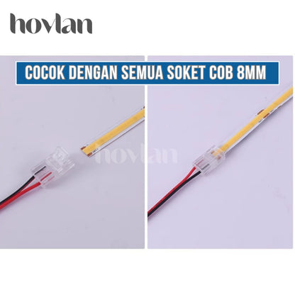 Led Strip Cob AC 220v Hovlan HVC2210 Lampu 10 Meter Plafon Flexible Selang Pita Dotless Tanpa Trafo Indoor
