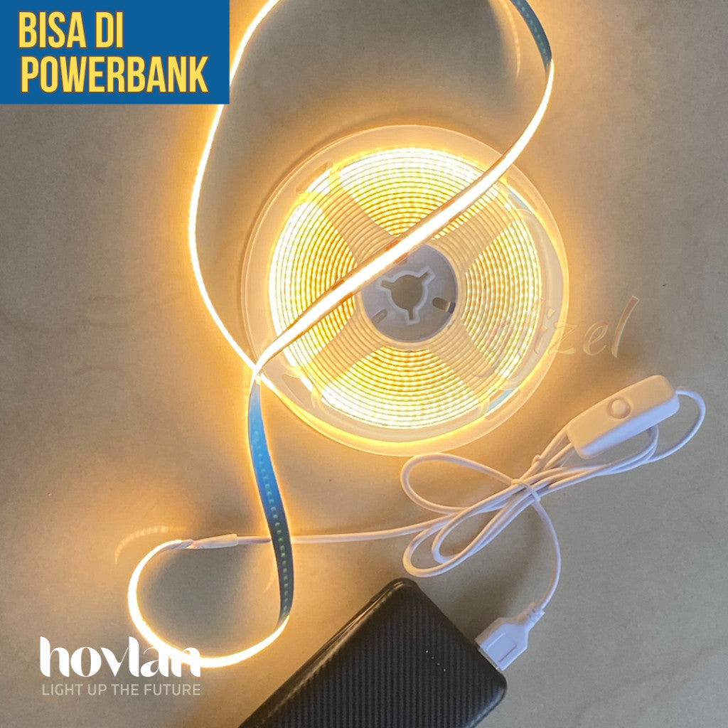 Led Strip Cob 5V Usb Hovlan HVC0508 Lampu Dotless Flexible Pita
