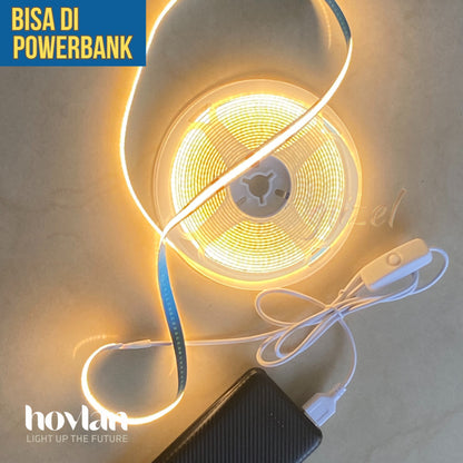 Led Strip Cob 5V Usb Hovlan HVC0508 Lampu Dotless Flexible Pita