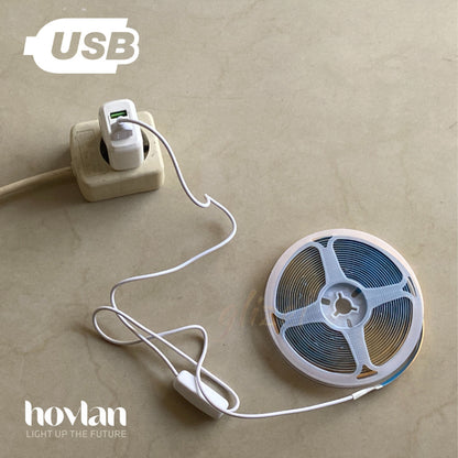 Led Strip Cob 5V Usb Hovlan HVC0508 Lampu Dotless Flexible Pita