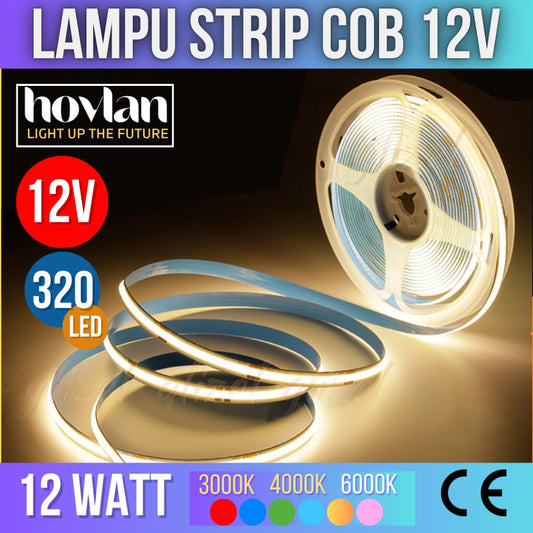 Lampu Strip LED COB 12V Hovlan HVC1212 5 meter Selang Pita Fleksibel