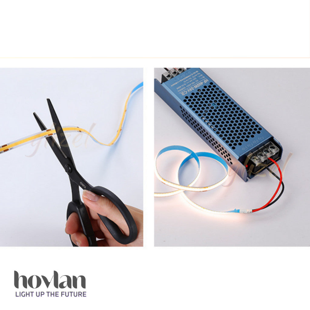 Led Strip COB Lampu 12V 9 Watt Hovlan Dotless Flexible Tanpa Titik