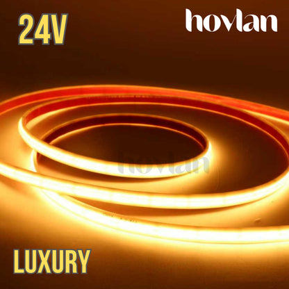 Led Strip COB DC 24V Hovlan Selang IP68 HVXC2415 Anti Air Silicone Waterproof High Lumens Terang 15w