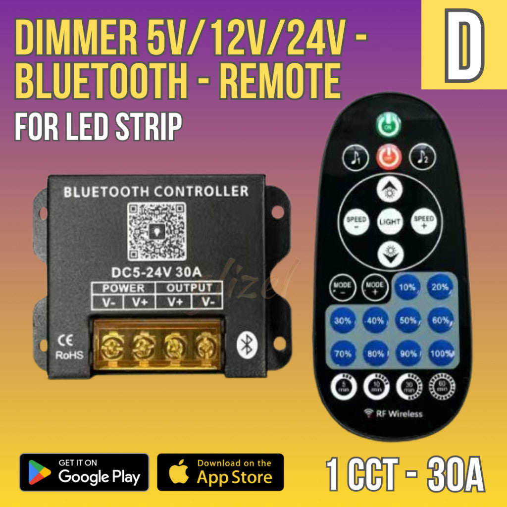 Dimmer Led Strip DC 12v 24V Pengatur Gelap Terang Redup 8A 30A Kecerahan