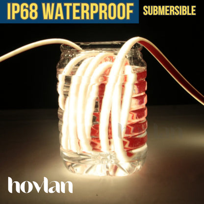Led Strip COB DC 24V Hovlan Selang IP68 HVXC2415 Anti Air Silicone Waterproof High Lumens Terang 15w