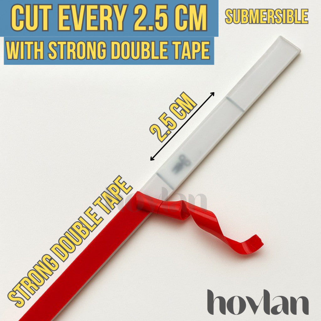 Led Strip COB DC 24V Hovlan Selang IP68 HVXC2415 Anti Air Silicone Waterproof High Lumens Terang 15w