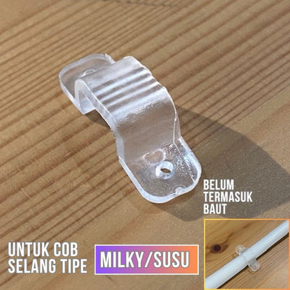 Klem Lampu Selang COB Led Strip 220v Waterproof Taman Silikon