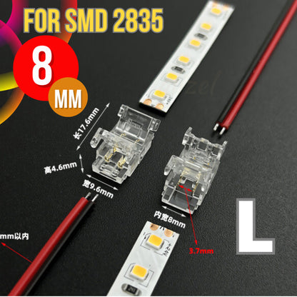 Konektor 2835 SMD 8 mm Hovlan HVKS8 Soket Sambungan Lampu Led Strip