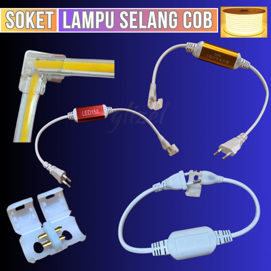 Soket Konektor Adaptor Lampu Selang Cob Transparan 220v Hovlan HVXKC-MDC HVXKC-TDC HVXKC-TACDC Kabel Colokan Sambungan L