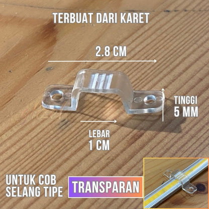 Klem Lampu Selang COB Led Strip 220v Waterproof Taman Silikon
