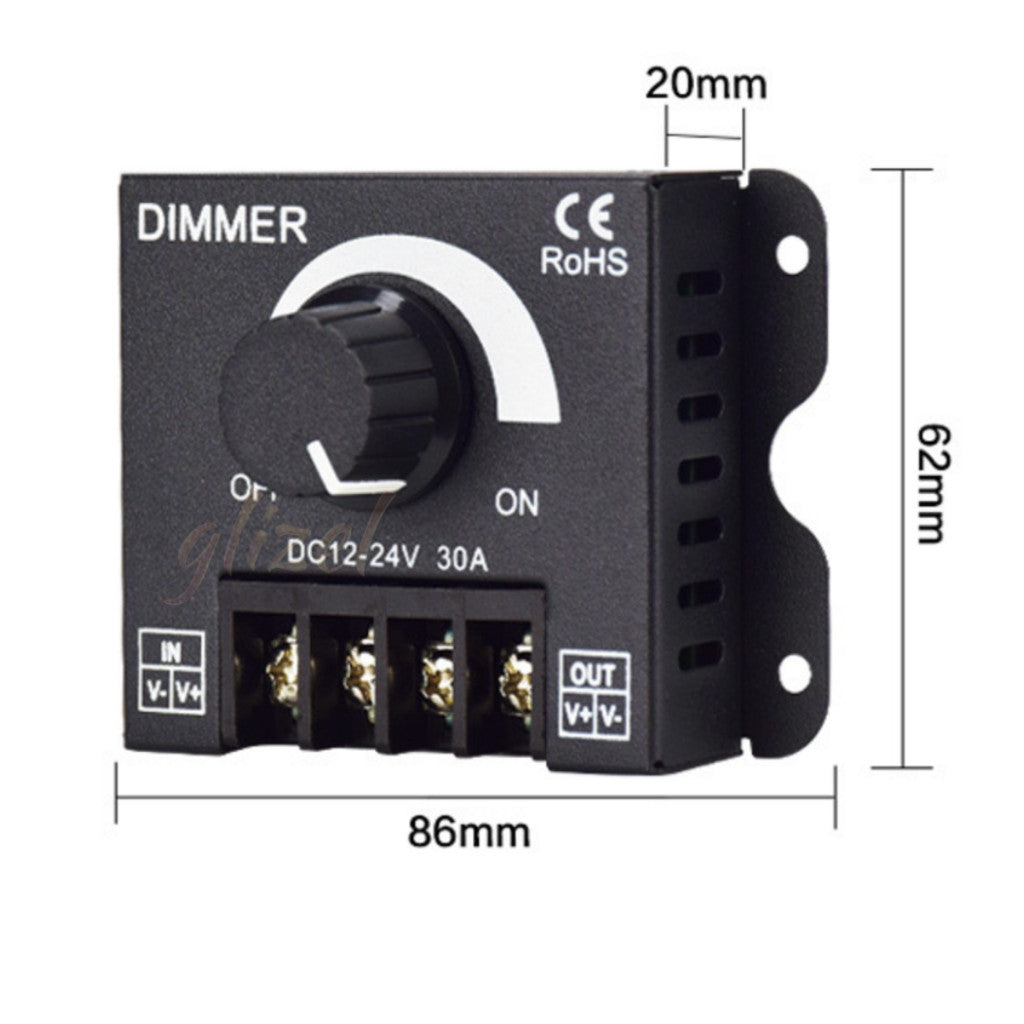 Dimmer Led Strip DC 12v 24V Pengatur Gelap Terang Redup 8A 30A Kecerahan