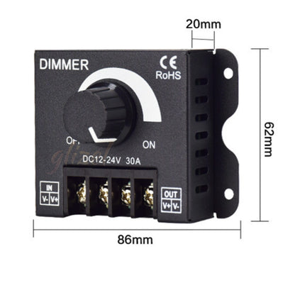 Dimmer Led Strip DC 12v 24V Pengatur Gelap Terang Redup 8A 30A Kecerahan