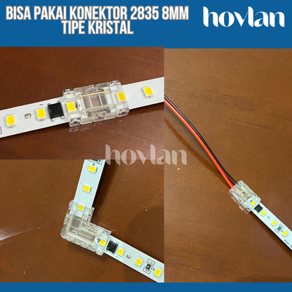 Led Strip AC 220V 2835 120 Mata Hovlan HVXS2210 Tanpa Trafo 12W Lampu Interior Indoor Lemari Plafon Drop Ceiling