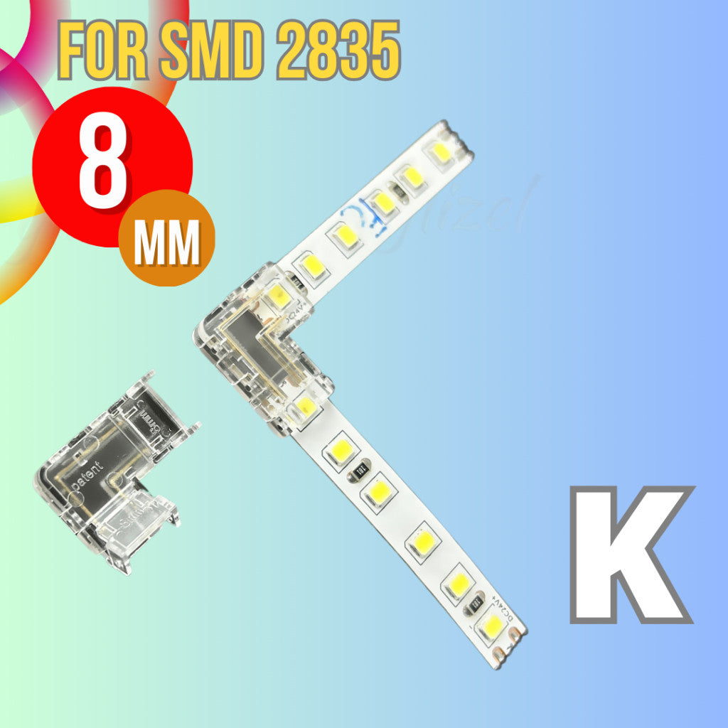 Konektor 2835 SMD 8 mm Hovlan HVKS8 Soket Sambungan Lampu Led Strip