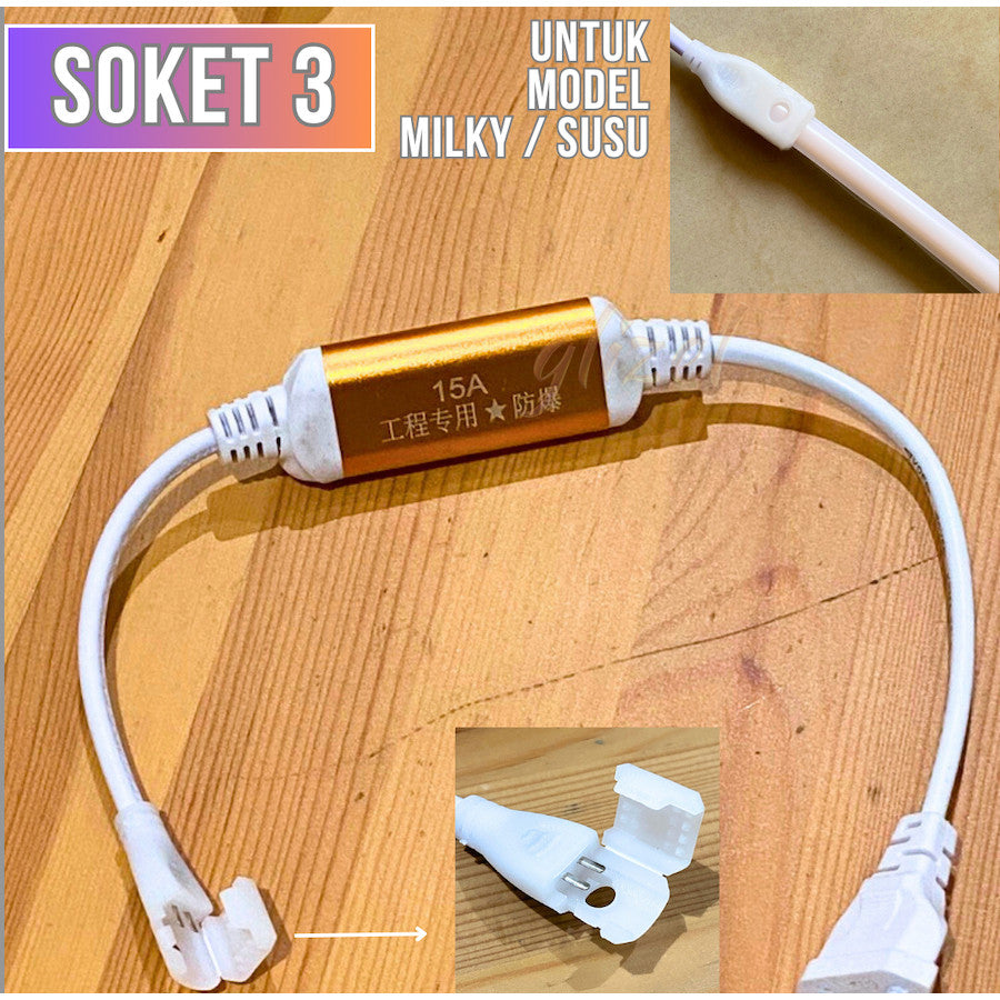 Soket Konektor Adaptor Lampu Selang Cob Transparan 220v Hovlan HVXKC-MDC HVXKC-TDC HVXKC-TACDC Kabel Colokan Sambungan L