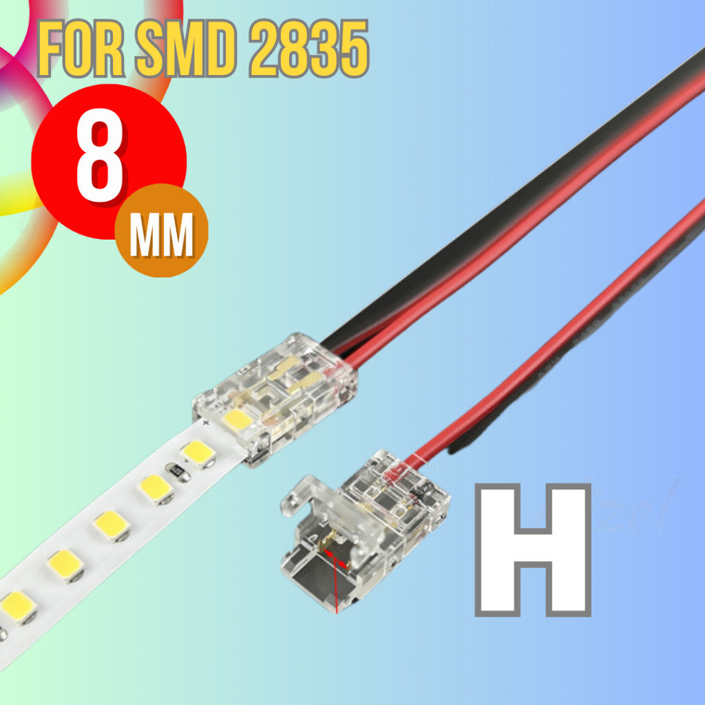 Konektor 2835 SMD 8 mm Hovlan HVKS8 Soket Sambungan Lampu Led Strip