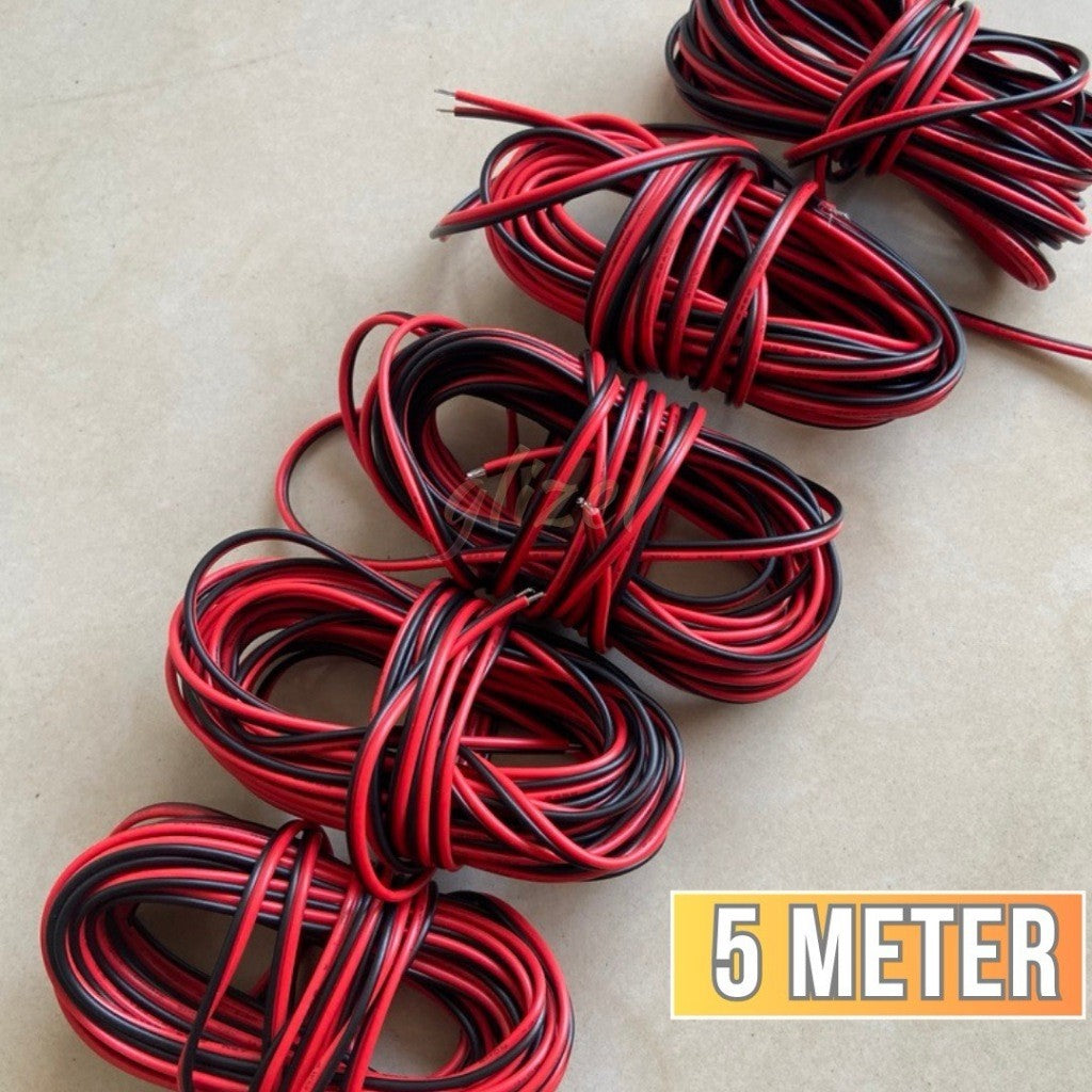 Kabel Listrik Merah Hitam Led Strip awg Trafo Sambungan Serabut Terminal
