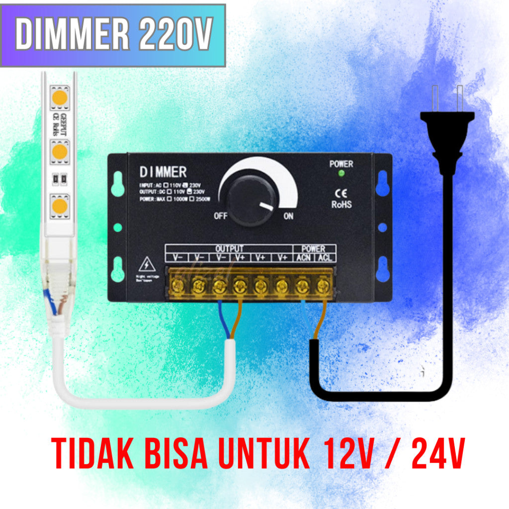 Dimmer Led Strip 220v AC DC Remote Alat Pengatur Redup Terang Lampu Neon Flex Selang