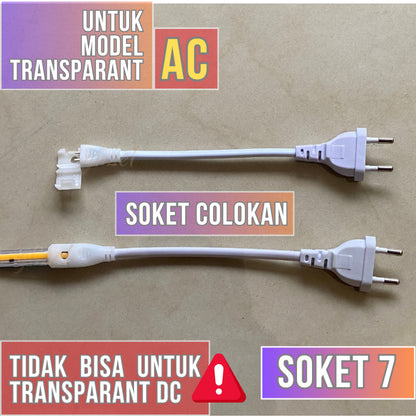 Soket Konektor Lampu Selang Cob Hovlan Transparant AC 220V HVXKC-TACDC HVXKC-TAC Led Waterproof Sudut Sambungan Colokan Kabel