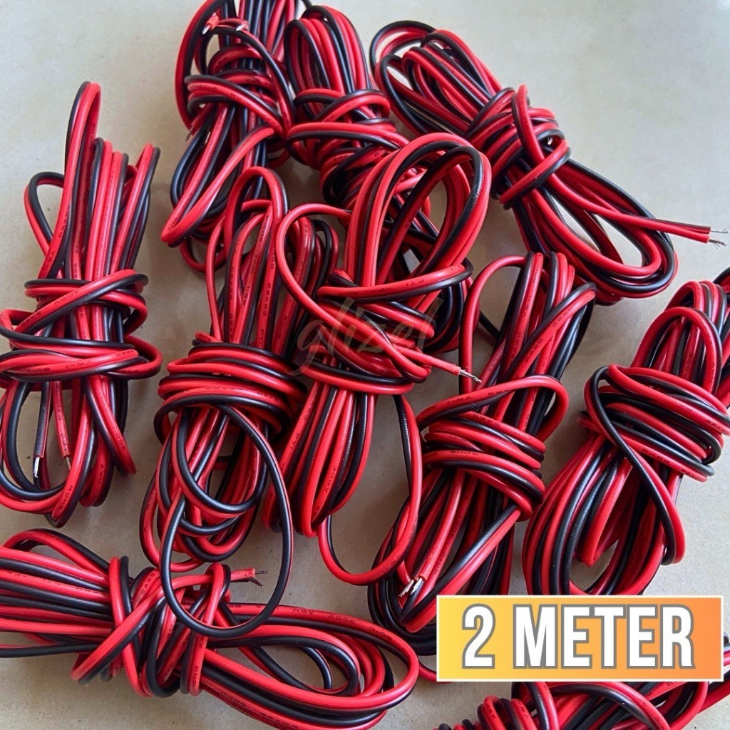 Kabel Listrik Merah Hitam Led Strip awg Trafo Sambungan Serabut Terminal