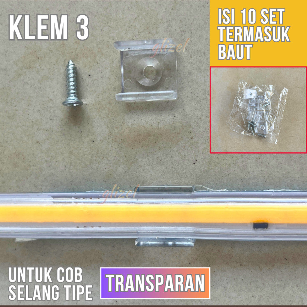 Klem Lampu Selang COB Led Strip 220v Waterproof Taman Silikon