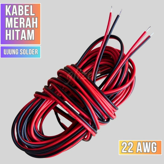Kabel Listrik Merah Hitam Led Strip awg Trafo Sambungan Serabut Terminal