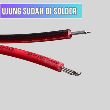 Kabel Listrik Merah Hitam Led Strip awg Trafo Sambungan Serabut Terminal