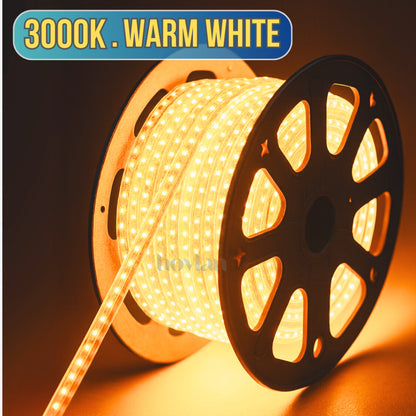 Lampu Led Strip Selang 2835 AC 220V Hovlan HVXS2210 Outdoor IP65 120 Mata Tanpa Trafo Anti Air Waterproof