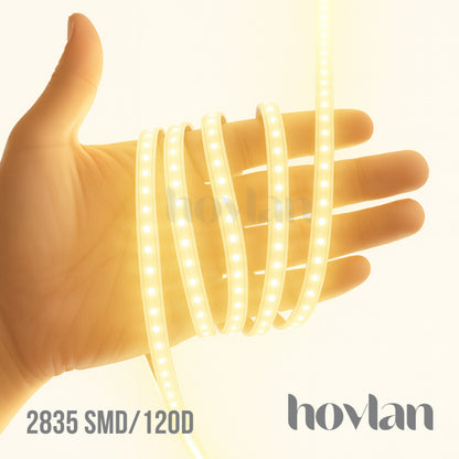 Lampu Led Strip Selang 2835 AC 220V Hovlan HVXS2210 Outdoor IP65 120 Mata Tanpa Trafo Anti Air Waterproof