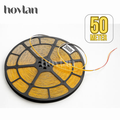 Led Strip Cob AC 220v Hovlan HVC2210 Lampu 10 Meter Plafon Flexible Selang Pita Dotless Tanpa Trafo Indoor