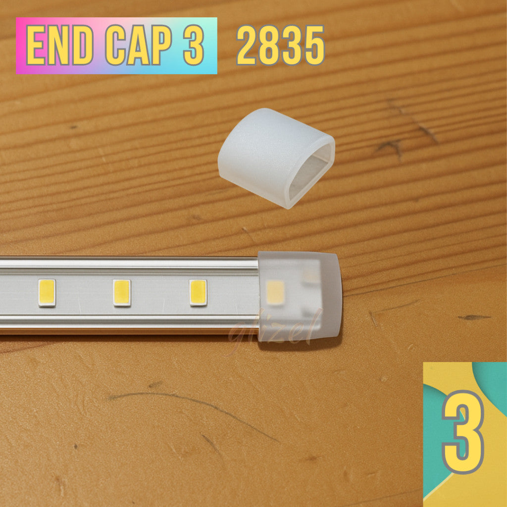Penutup Lampu Selang Ujung COB Cover End Cap Hovlan HVKCG HVKSG Transparant Milky Slicone Tube Plug Anti Air