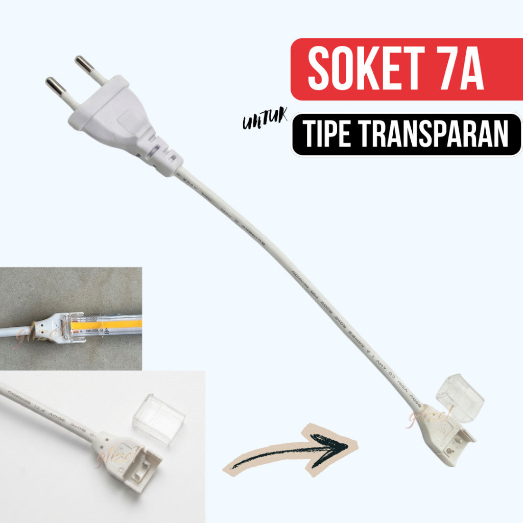 Soket Konektor Lampu Selang Cob Hovlan Transparant AC 220V HVXKC-TACDC HVXKC-TAC Led Waterproof Sudut Sambungan Colokan Kabel