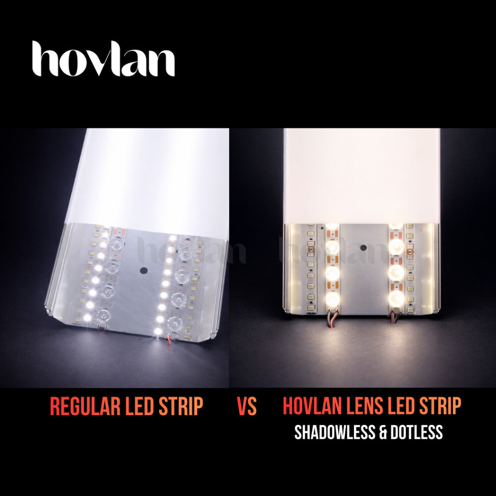 Led Strip Hovlan 24v HVS2416L Lens Diffuse Difus Plafon Kain Membran PVC Neon Box Backlit Barrisol Plafon Stretch Ceiling Lampu Lensa 11 mm