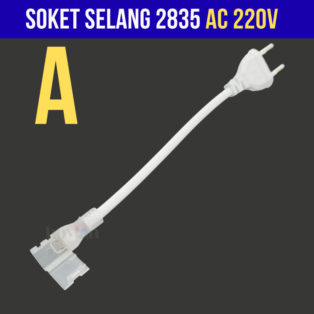 Soket Lampu Selang 2835 AC 220V Colokan Kabel Led Strip IP65