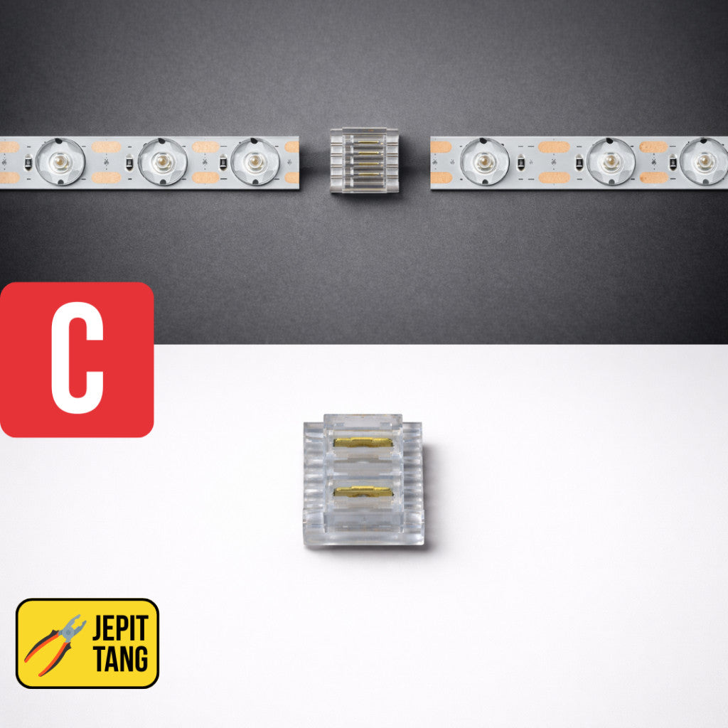 Soket Konektor 11mm Led Strip Lens Diffuse Hovlan HVS2416L Lensa Neon Box Membran Tanpa Solder Sambungan Sudut