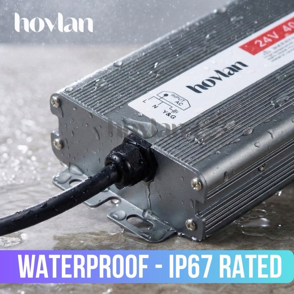 Trafo 24v Hovlan Outdoor Anti Air Waterproof IP67 Adaptor
