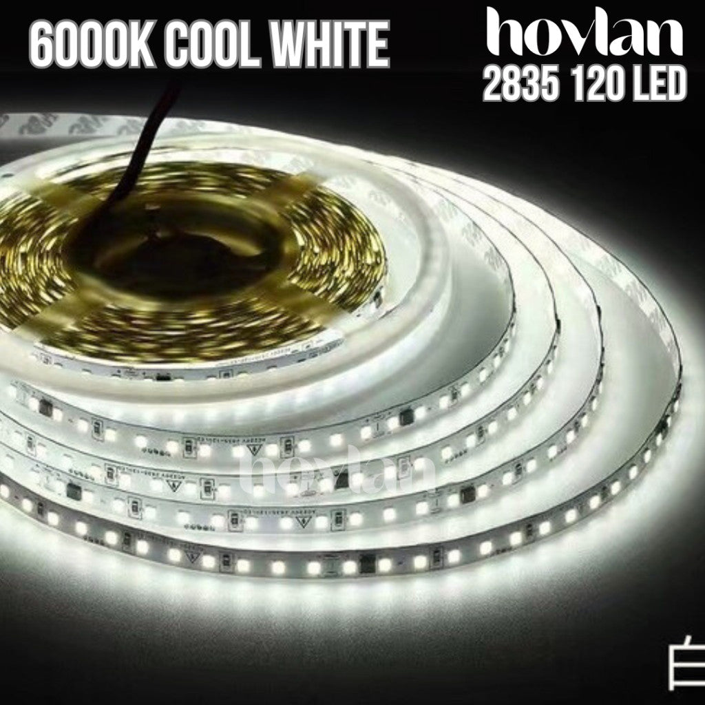 Led Strip AC 220V 2835 120 Mata Hovlan HVXS2210 Tanpa Trafo 12W Lampu Interior Indoor Lemari Plafon Drop Ceiling