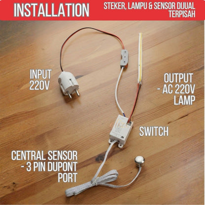 Sensor Switch AC 220V Saklar Lampu Led Strip Pintu Lemari Sentuh Gerak Otomatis Nyala Drawer Steker Kitchen Set