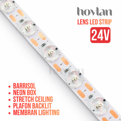 Led Strip Hovlan 24v HVS2416L Lens Diffuse Difus Plafon Kain Membran PVC Neon Box Backlit Barrisol Plafon Stretch Ceiling Lampu Lensa 11 mm