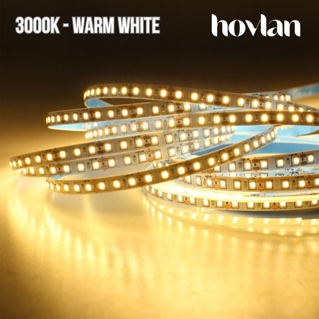 Led Strip 2835 24V Hovlan HVS2412 10 Meter 120 Mata Rapat Flexible Lampu Pita Interior 12w 3528