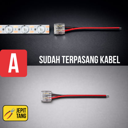 Soket Konektor 11mm Led Strip Lens Diffuse Hovlan HVS2416L Lensa Neon Box Membran Tanpa Solder Sambungan Sudut
