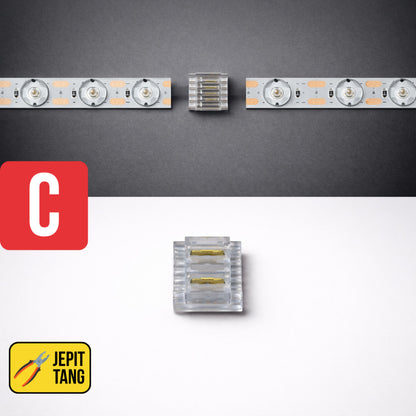 Soket Konektor 11mm Led Strip Lens Diffuse Hovlan HVS2416L Lensa Neon Box Membran Tanpa Solder Sambungan Sudut
