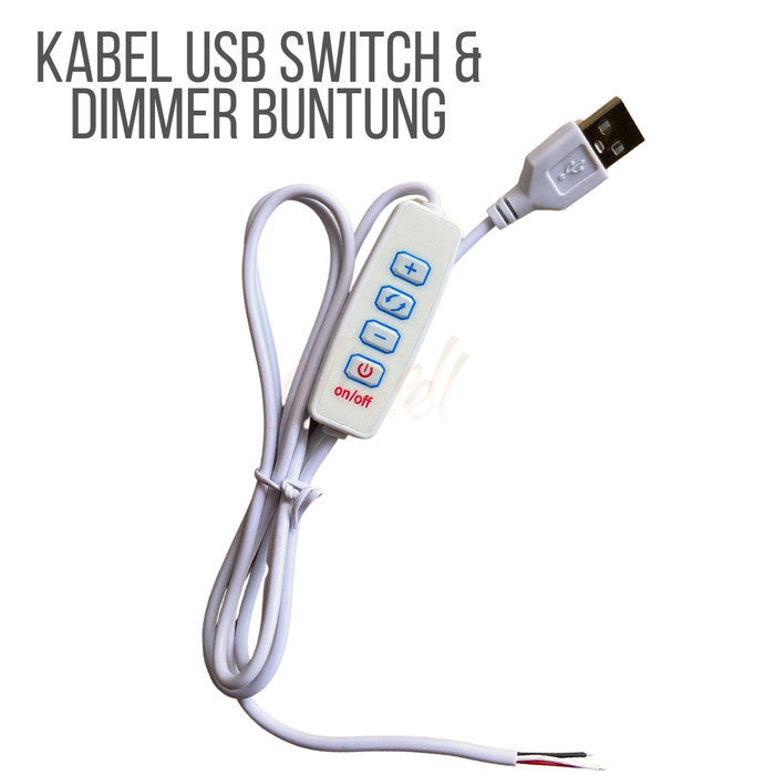 Kabel Usb Buntung Soket 8mm Dimmer Led Strip Switch On Off Tombol Saklar 5V