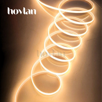 Lampu Selang Cob Hovlan Led Strip DC 220v HVXC2210T Dotless Tanpa Titik Anti Air IP65 1 Roll Taman Kolam Outdoor