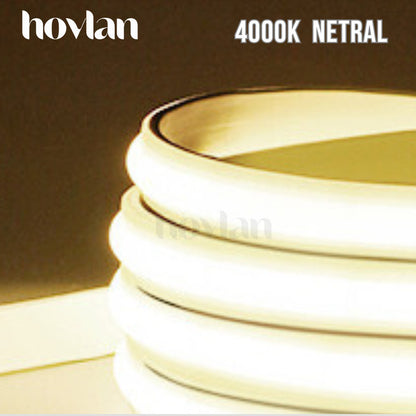 Lampu Selang Neon Flex Susu Cob Hovlan HVXC2210M Led Strip 220v Dotless Anti Air IP65 Taman Kolam Outdoor
